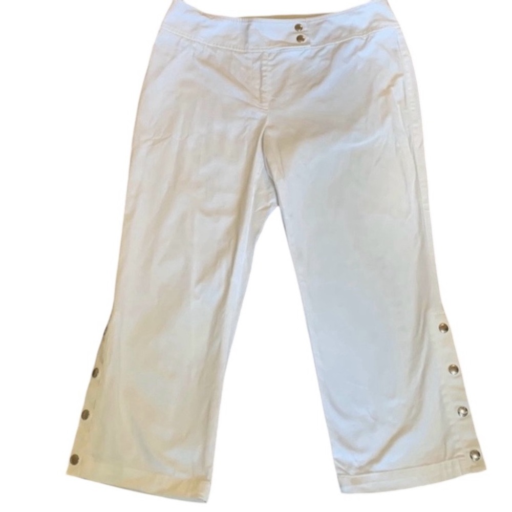 Michael Kors Selma Women’s Button Hem Bootcut White Jeans Women’s Size 12